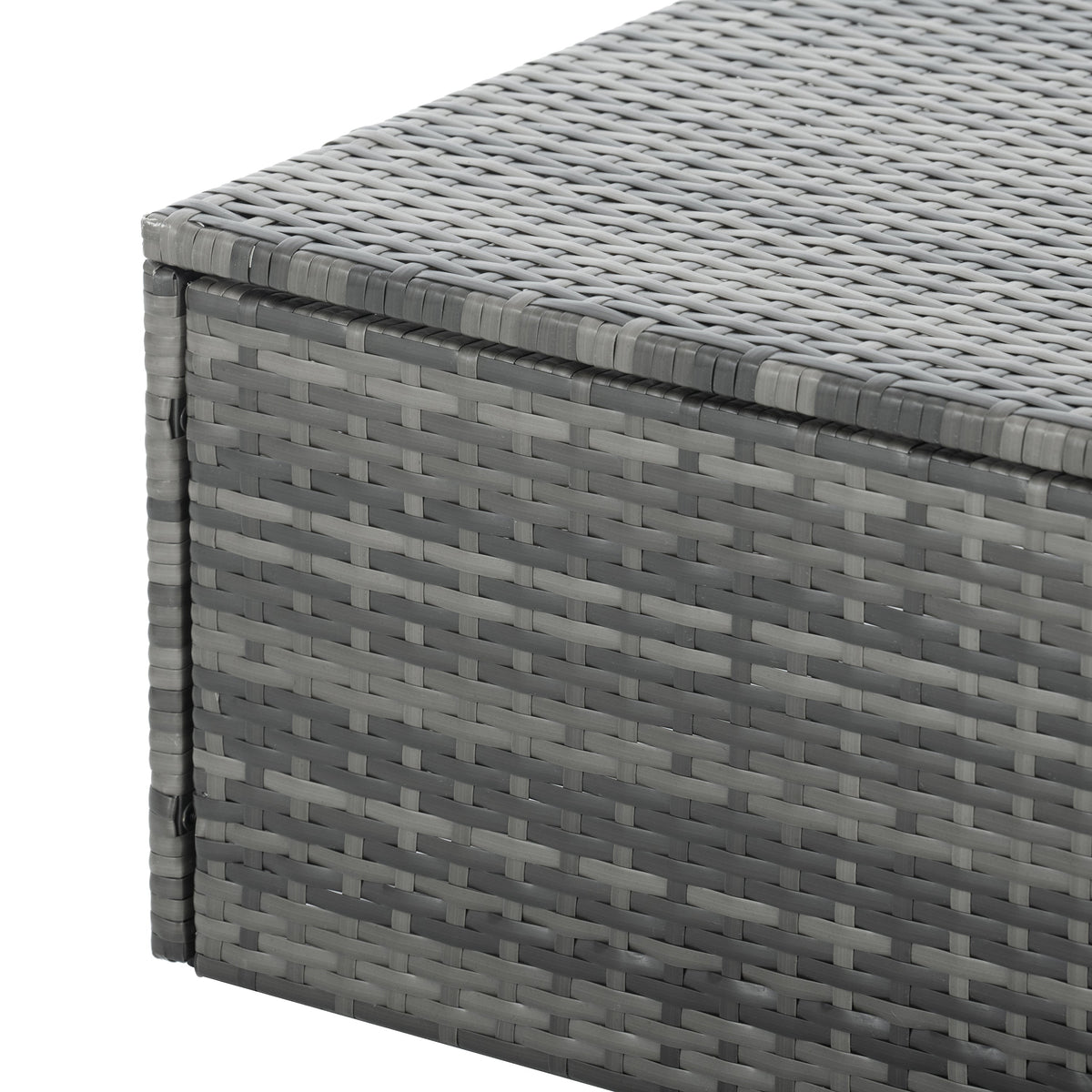 5-Piece Outdoor PE Wicker Conversation Set with Reclining Sofa & Lift-Top Table — Dark Gray
