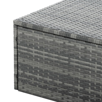 5-Piece Outdoor PE Wicker Conversation Set with Reclining Sofa & Lift-Top Table — Dark Gray