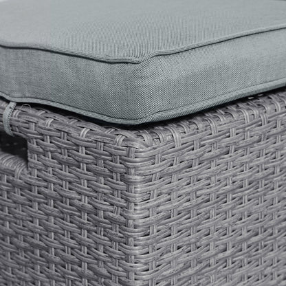 TOPMAX 6-Piece Outdoor Rattan Wicker Conversation Set with Sofa, Chairs, Ottomans & Table – Gray