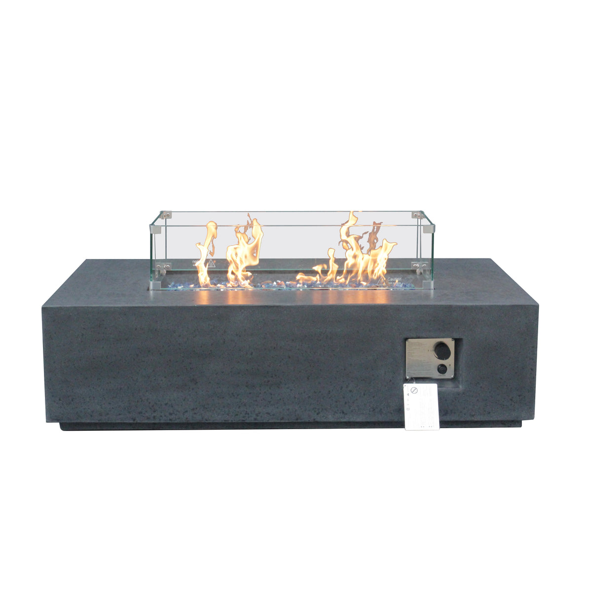 52-Inch GFRC Concrete Propane Fire Pit Table – Sesame Black