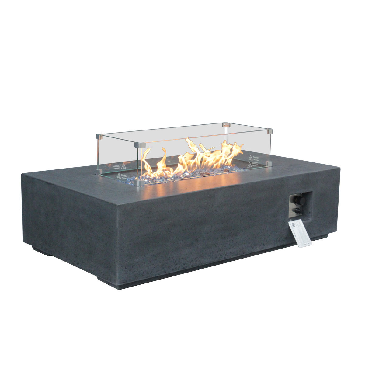 52-Inch GFRC Concrete Propane Fire Pit Table – Sesame Black