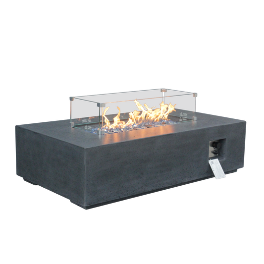 52-Inch GFRC Concrete Propane Fire Pit Table – Sesame Black
