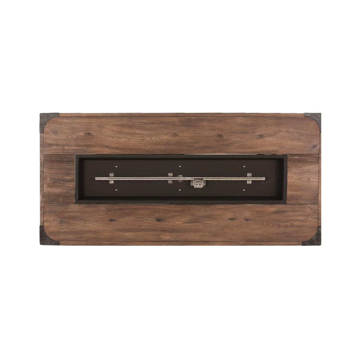 56-Inch Rectangle Gas Fire Pit Table – Wood Pattern, 50K BTU, Propane