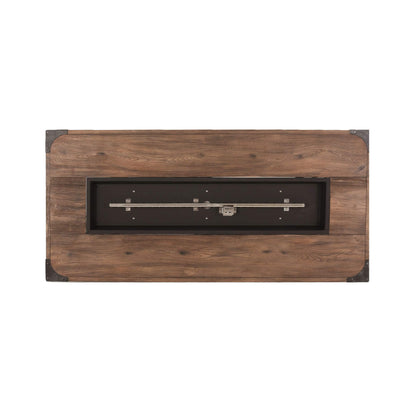 56-Inch Rectangle Gas Fire Pit Table – Wood Pattern, 50K BTU, Propane