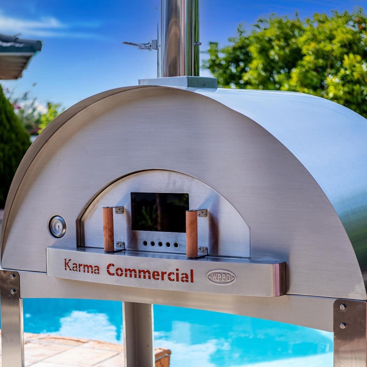 WPPO Karma 55 Commercial Wood-Fired Oven – 304 Stainless Steel, 1,215 Sq In, Holds 5 Pizzas