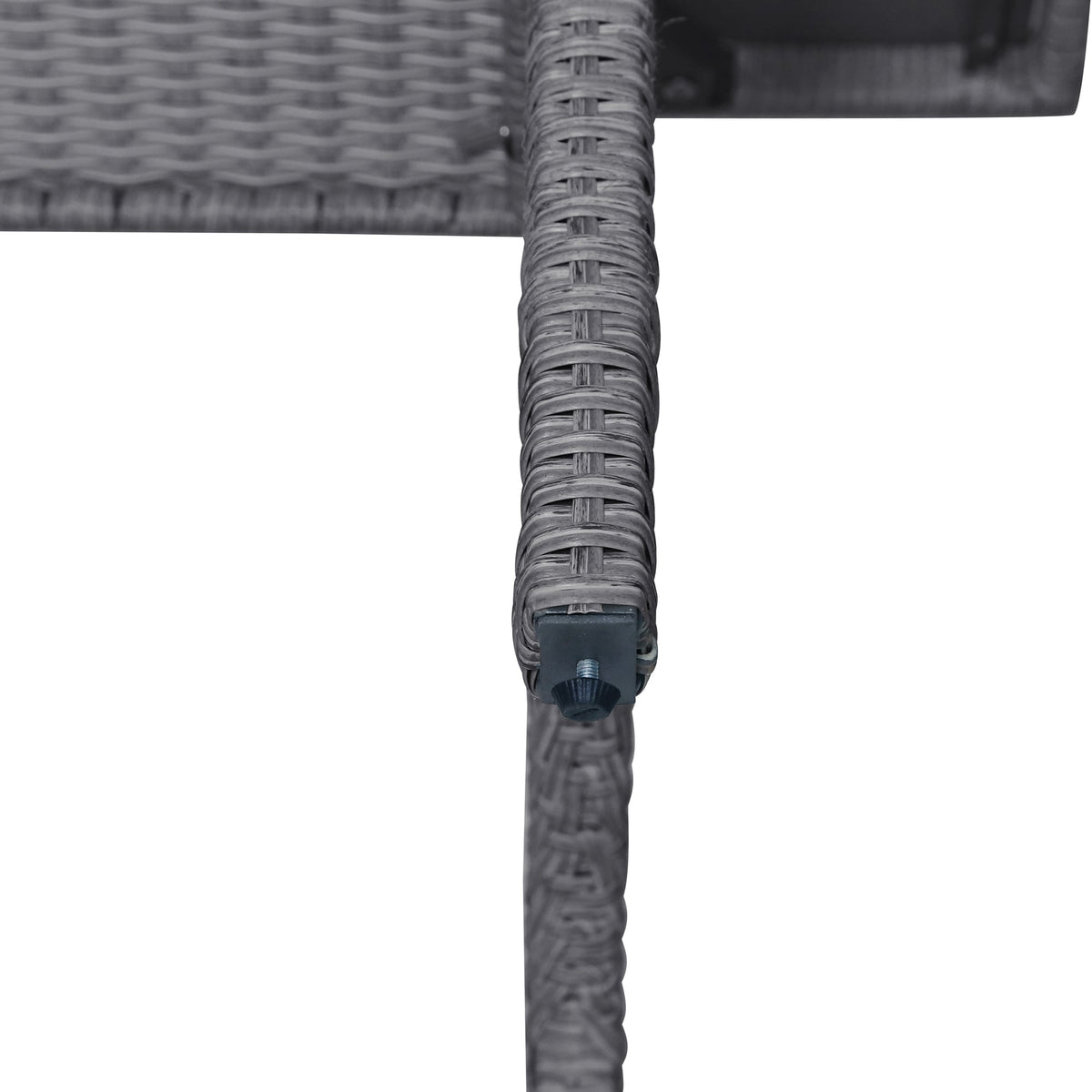 TOPMAX 6-Piece Outdoor Rattan Wicker Conversation Set with Sofa, Chairs, Ottomans & Table – Gray