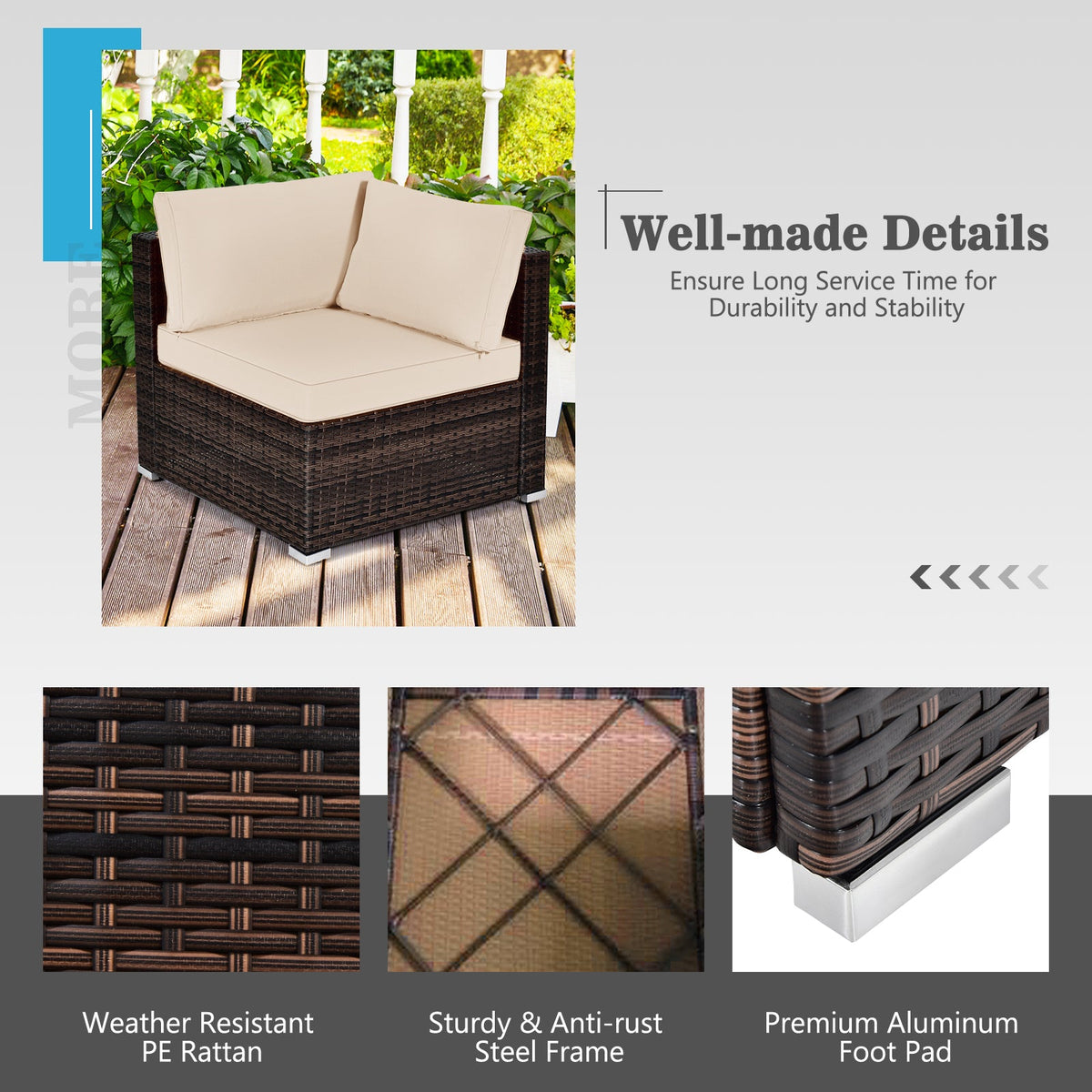 7-Piece Outdoor PE Wicker Patio Set with 35" 50,000 BTU Propane Fire Pit & Waterproof Cover