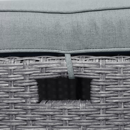 TOPMAX 6-Piece Outdoor Rattan Wicker Conversation Set with Sofa, Chairs, Ottomans & Table – Gray
