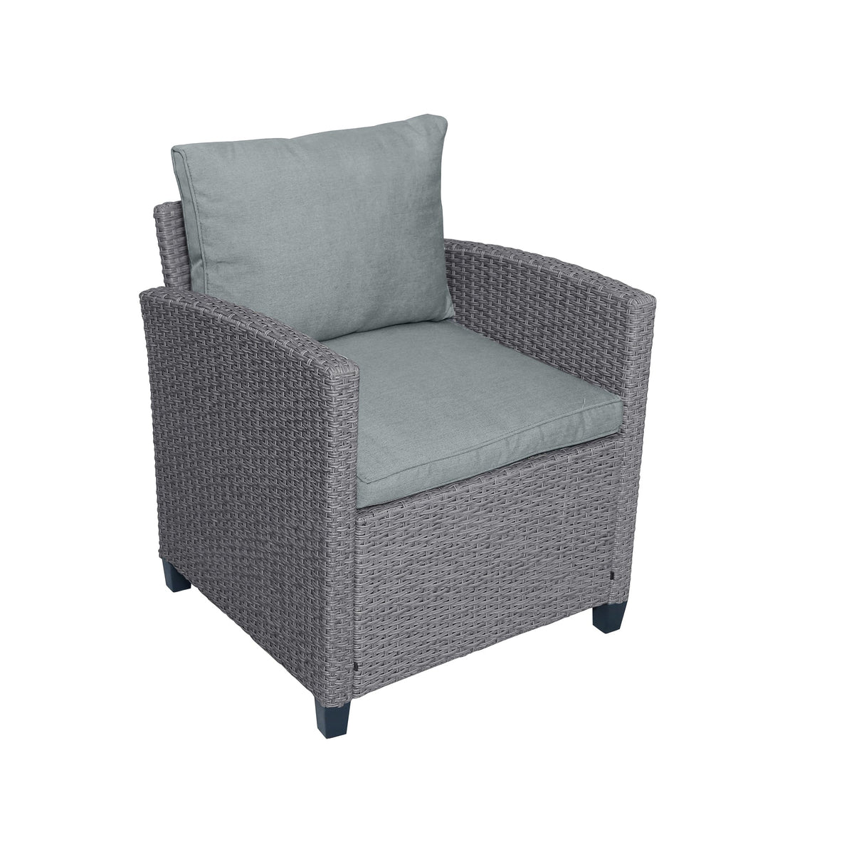 TOPMAX 6-Piece Outdoor Rattan Wicker Conversation Set with Sofa, Chairs, Ottomans & Table – Gray
