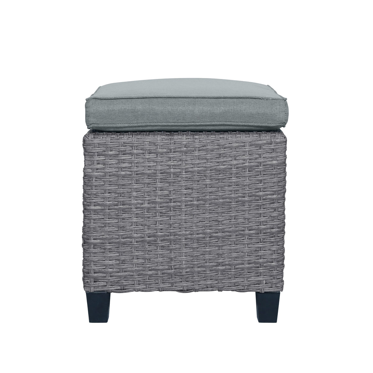 TOPMAX 6-Piece Outdoor Rattan Wicker Conversation Set with Sofa, Chairs, Ottomans & Table – Gray