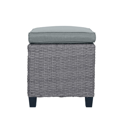 TOPMAX 6-Piece Outdoor Rattan Wicker Conversation Set with Sofa, Chairs, Ottomans & Table – Gray