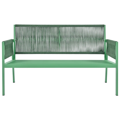 4-Piece Outdoor Rope Weave Deep Seating Set with Tempered Glass Table — Green & Yellow-Green