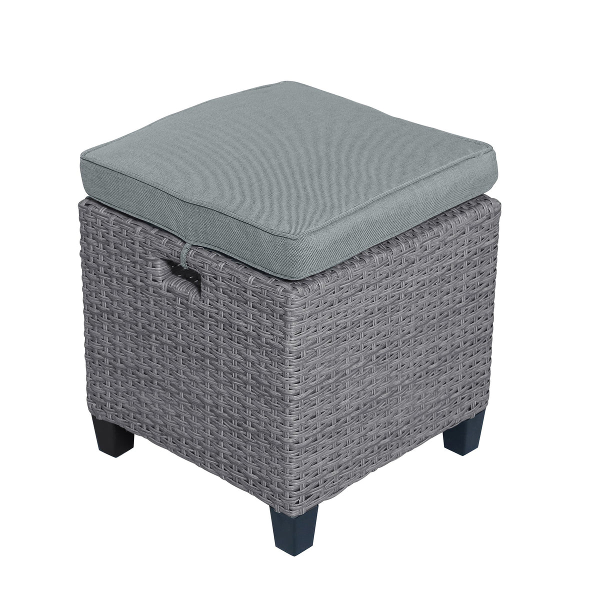 TOPMAX 6-Piece Outdoor Rattan Wicker Conversation Set with Sofa, Chairs, Ottomans & Table – Gray
