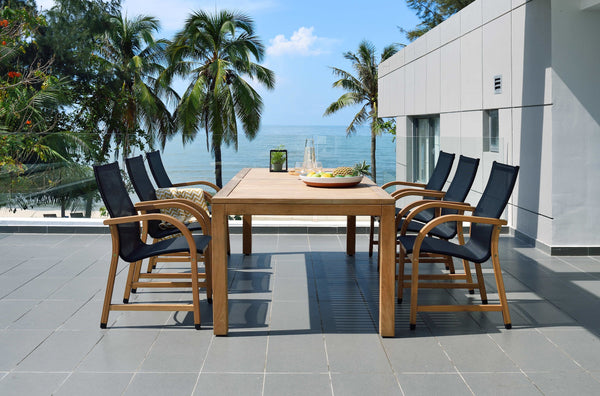 Rinjani Teak Table and Manhattan Armchair 7-Piece Outdoor Dining Set