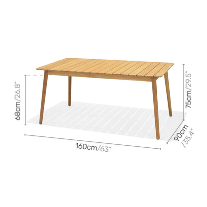 Nassau 7-Piece Rectangular Dining Set – Sage Green, Seats 6