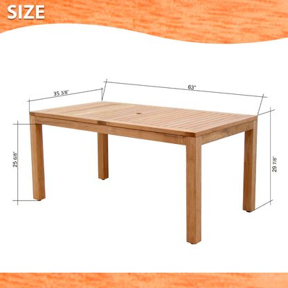 Rinjani Teak Table and Manhattan Armchair 7-Piece Outdoor Dining Set