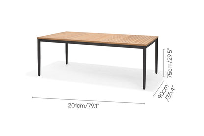 Topaz 9-Piece Teak and Aluminum Outdoor Dining Set