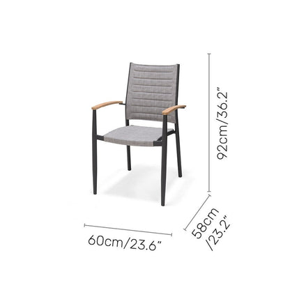 Topaz 9-Piece Teak and Aluminum Outdoor Dining Set
