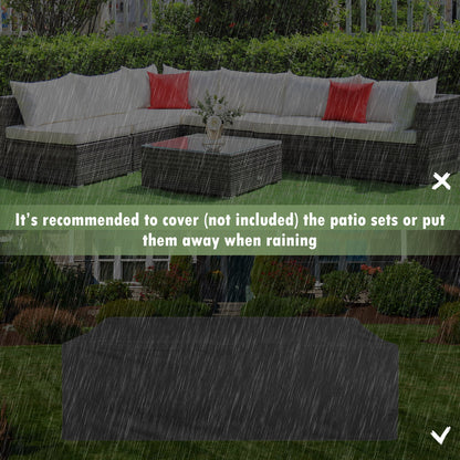 7-Piece Patio Rattan Furniture Set Sectional Sofa Garden Cushion