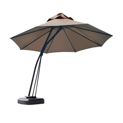 11-Foot Outdoor Cantilever Umbrella – 360° Rotation, Double-Top Wind Vent, Weighted Base & Wheels